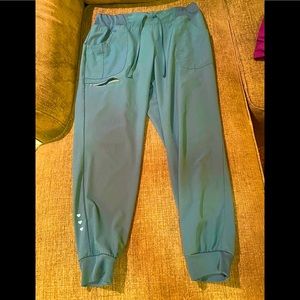 HeartSoul Caribbean Blue Jogger Scrubs Size L